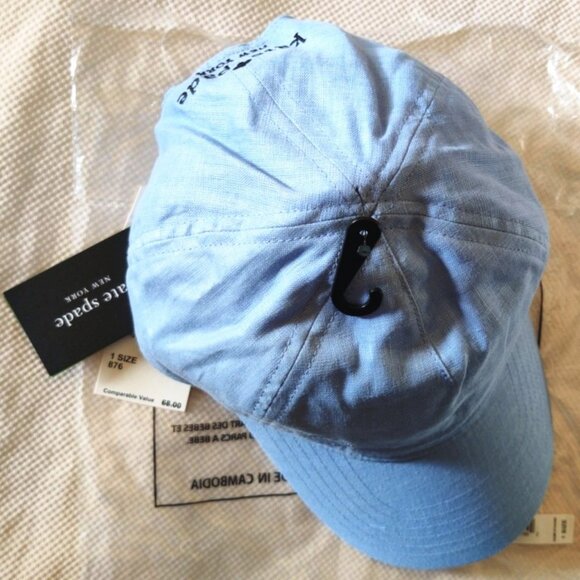 Kate Spade Women’s Linen Baseball Cap in Cosmic Zen (Light Blue) Kate Spade New York Linen Baseball Cap Cosmic Zen Blue  main image 3